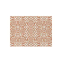 Boho Mandala outdoor rug in beige and terracotta with a repeating mandala pattern, shown flat