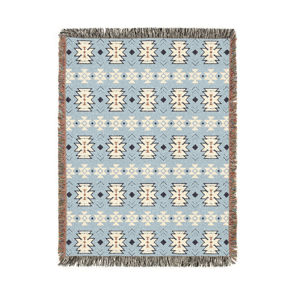 Southwestern Woven Blanket Blue