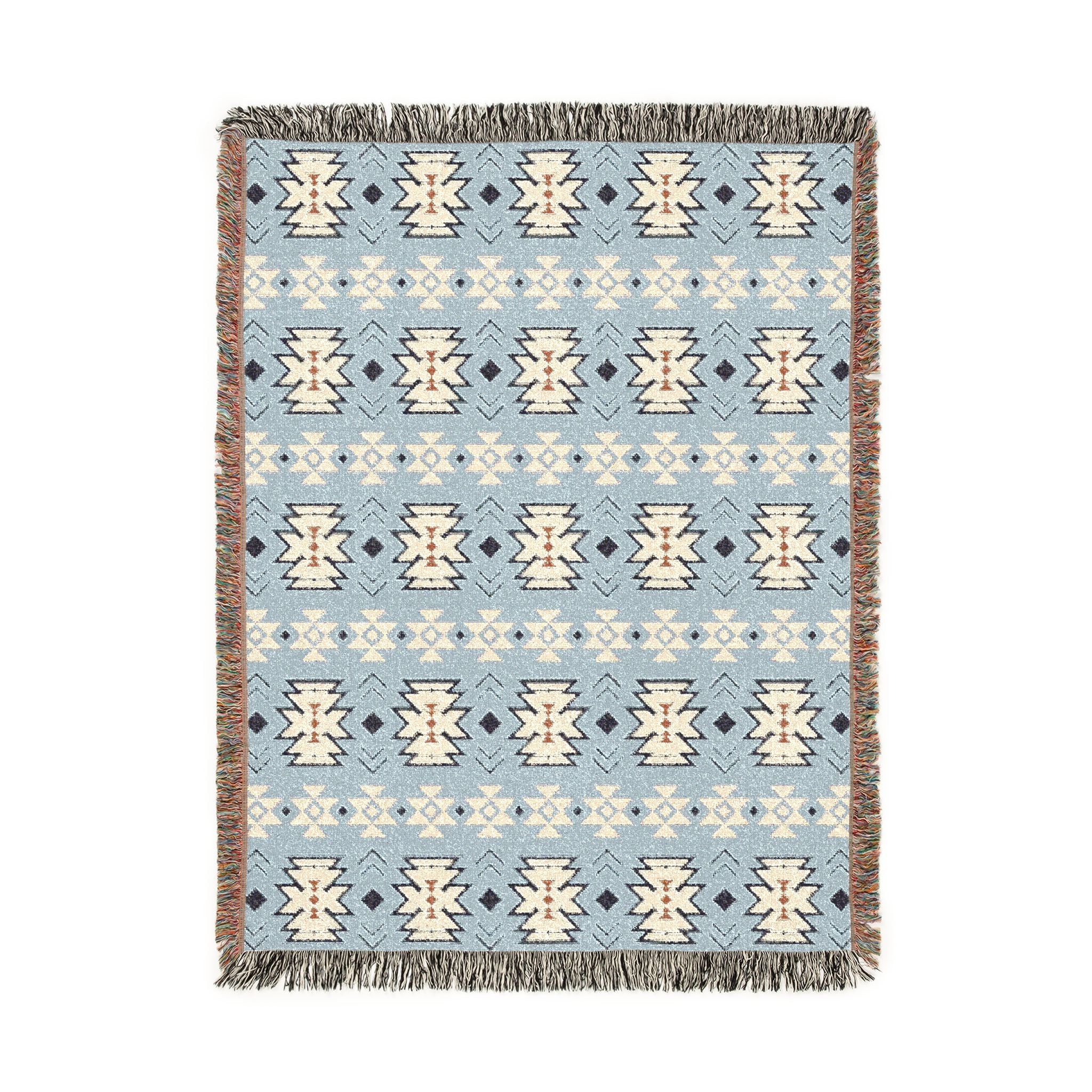 Southwestern Woven Blanket Blue
