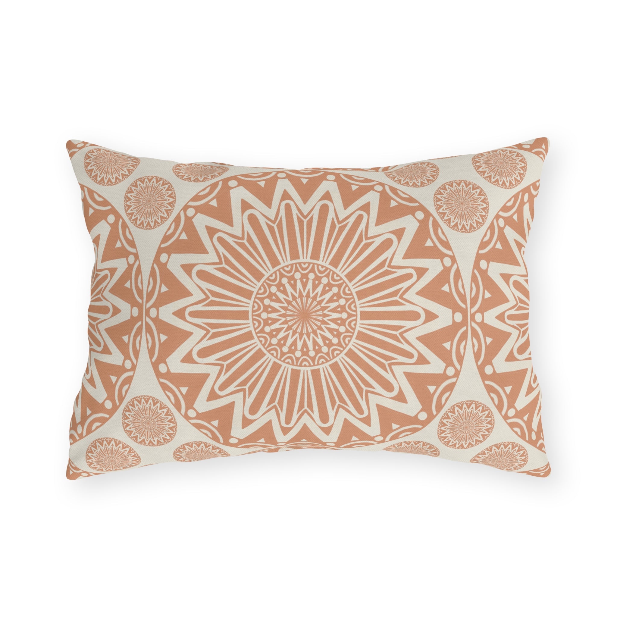 Boho Mandala Outdoor Pillow Beige