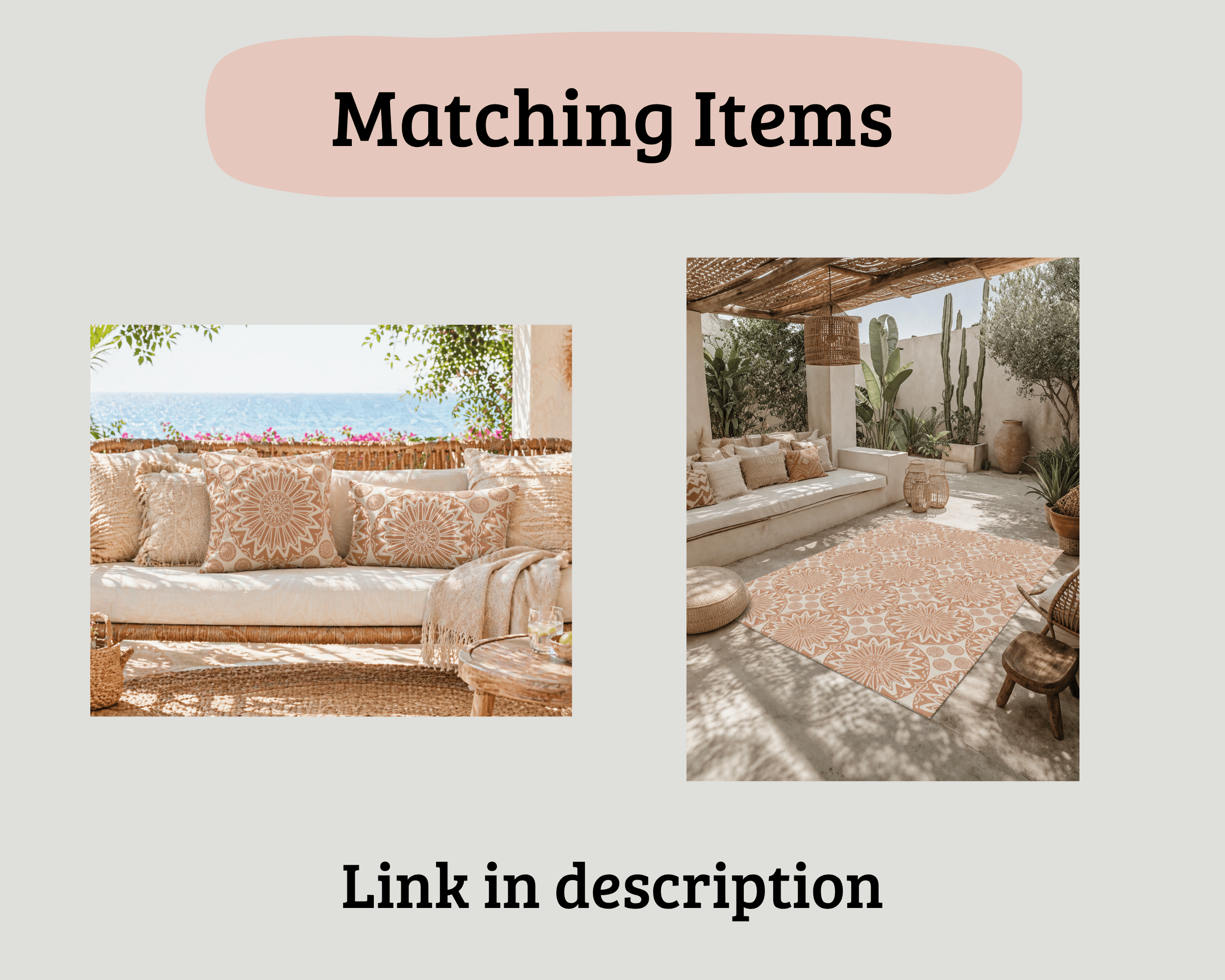 Boho Mandala Outdoor Rug Beige