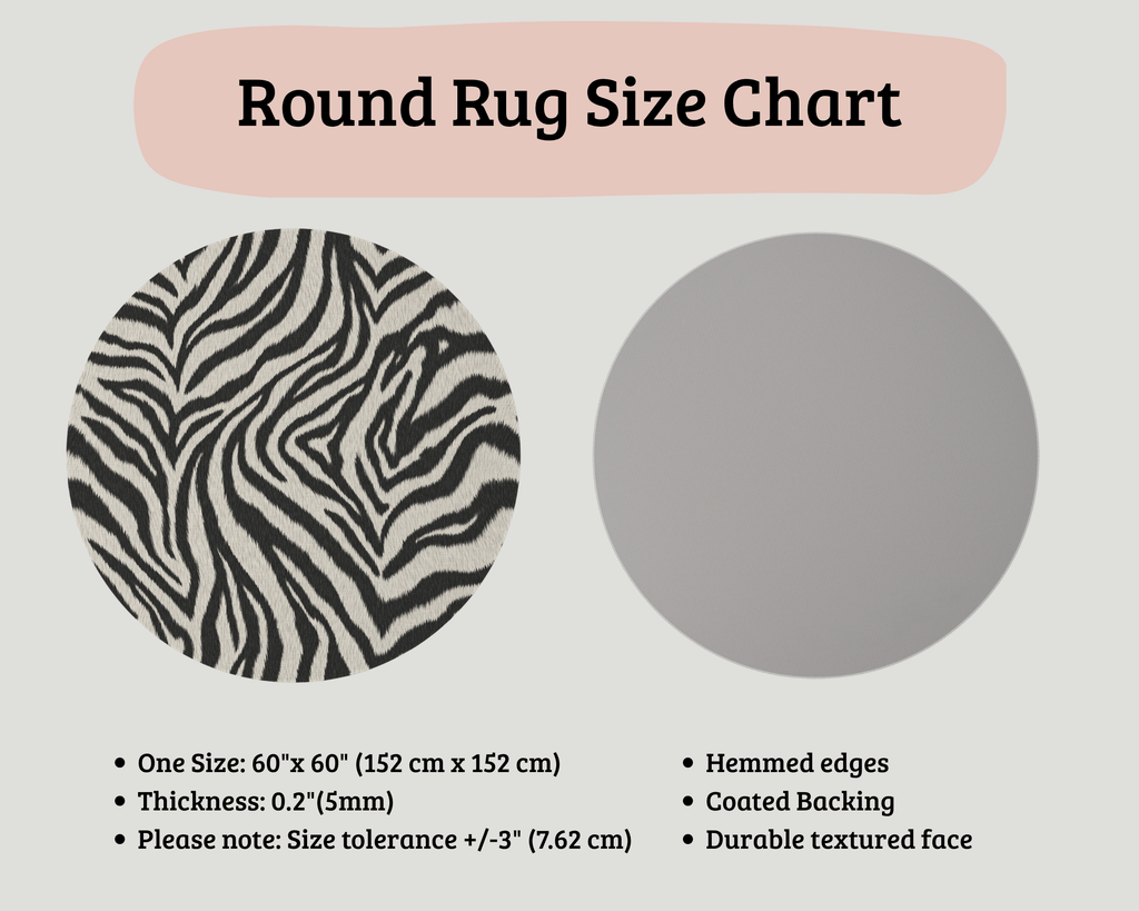 Zebra Print Round Rug