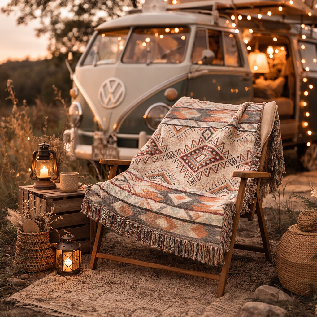 Boho Aztec Woven Pillow
