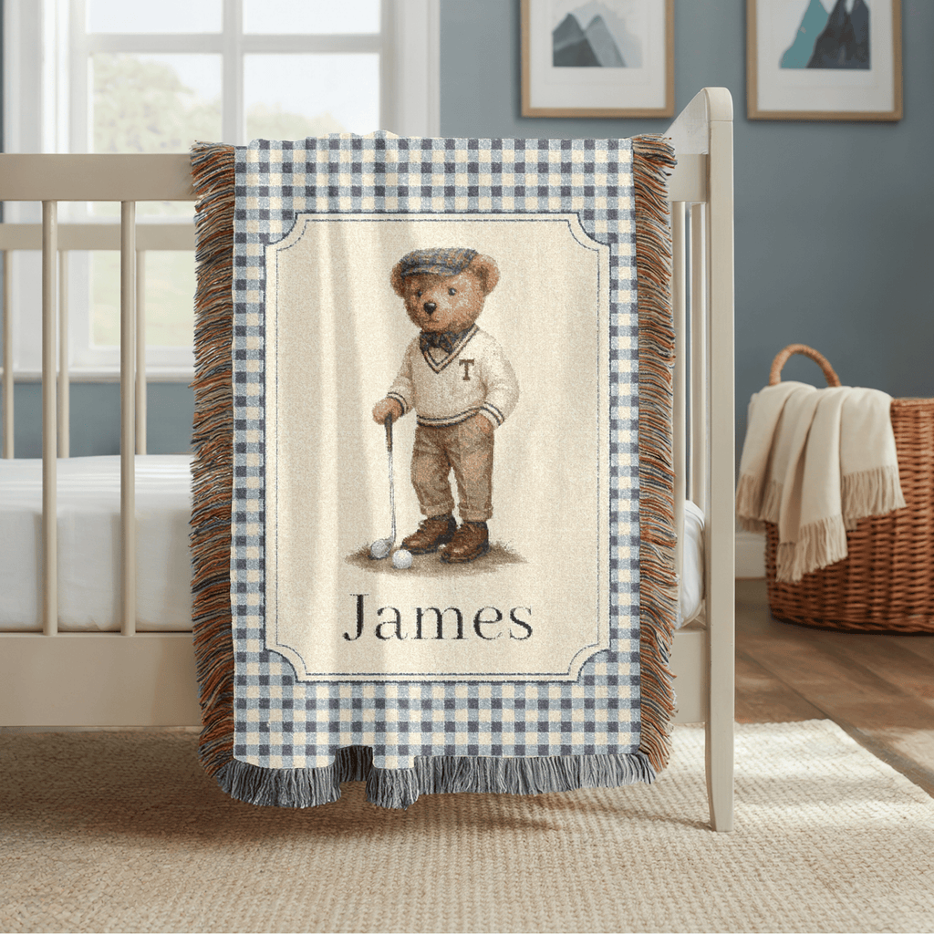 Personalized Baby Blanket Bear