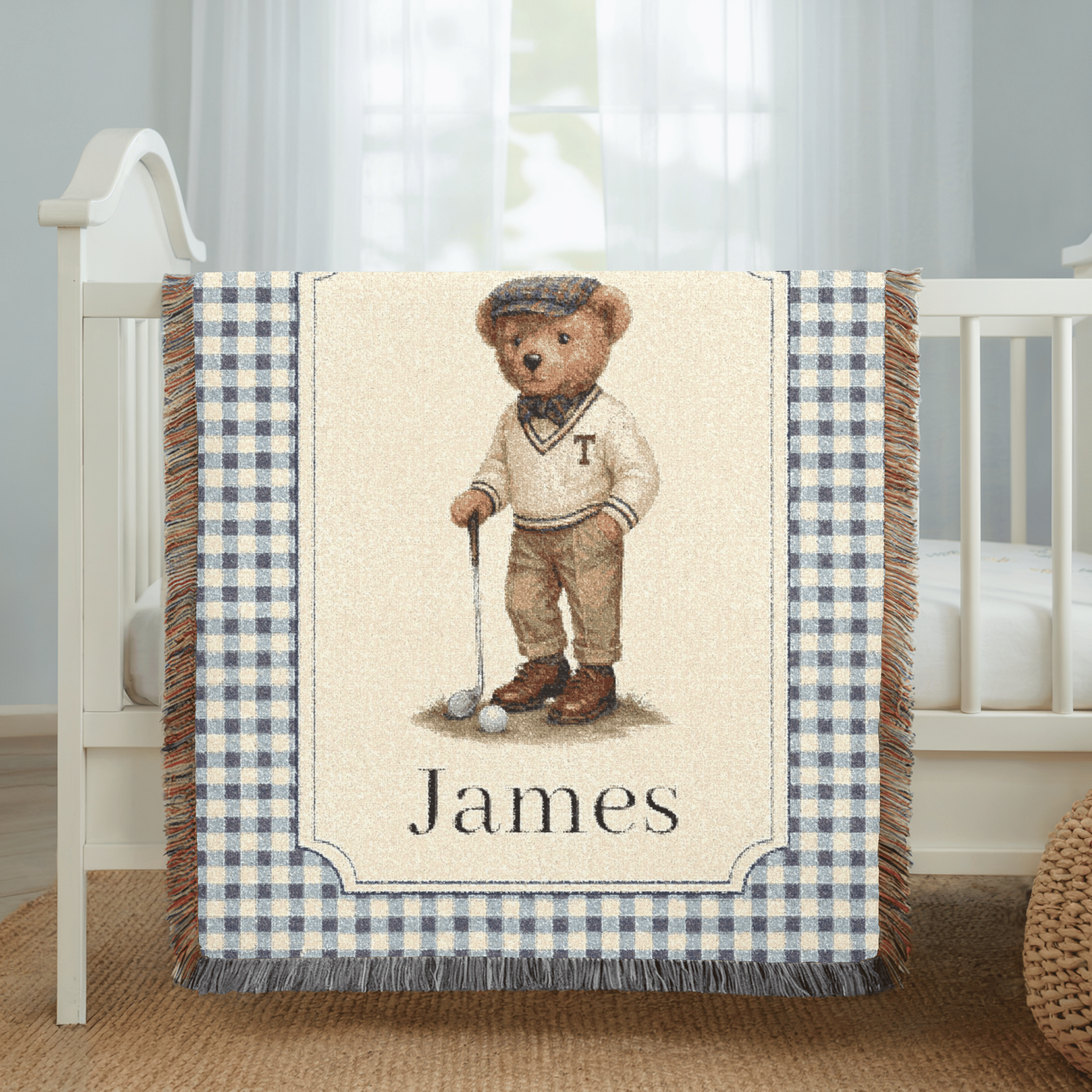 Personalized Baby Blanket Bear