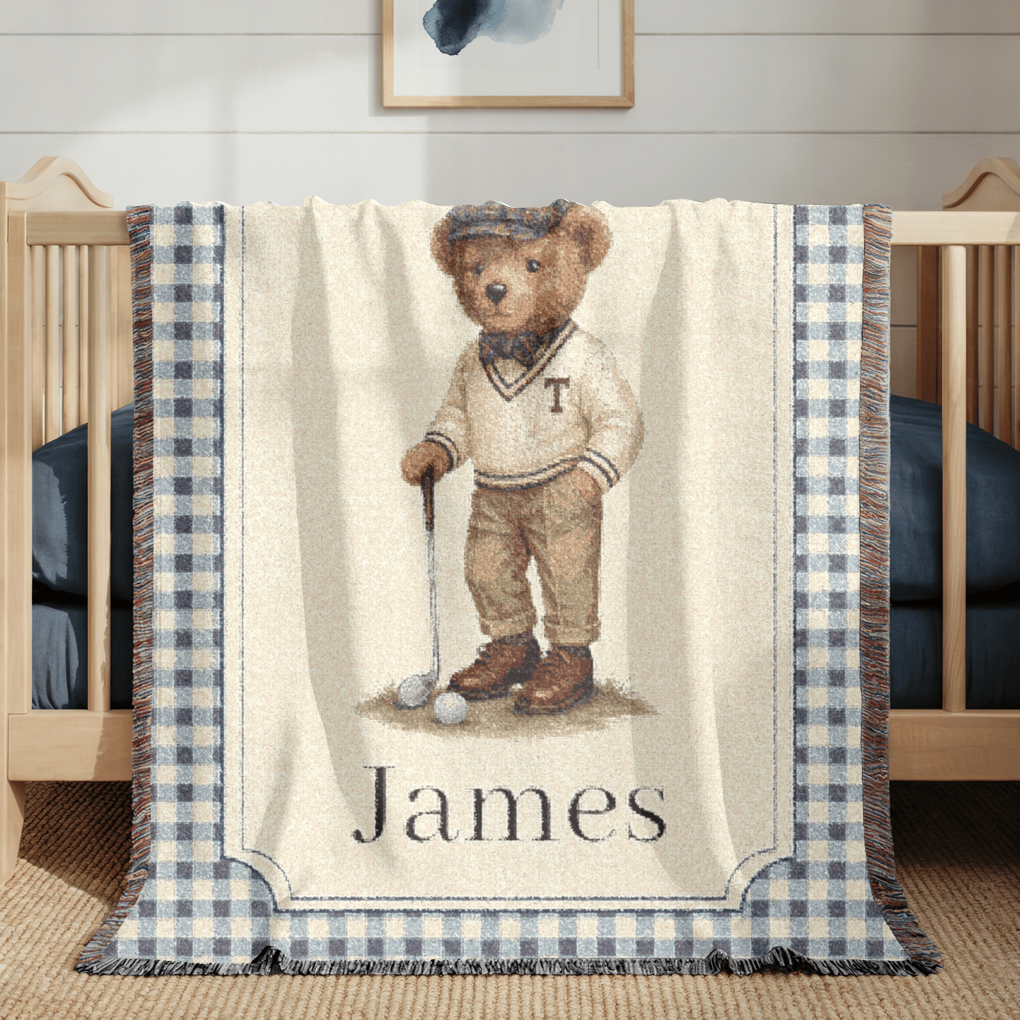 Personalized Baby Blanket Bear