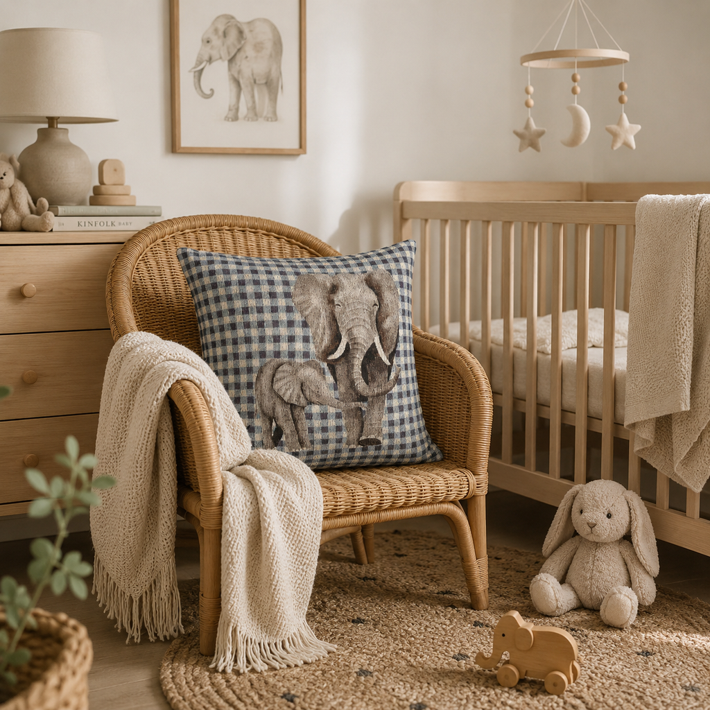 Woven Pillow Elephants , Kids Room Decor