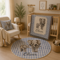 Personalized Elephant Nursery Round Rug
