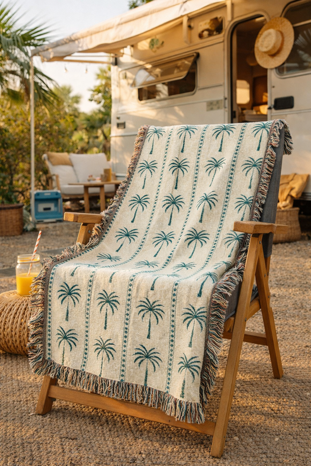 Palm Tree Woven Blanket