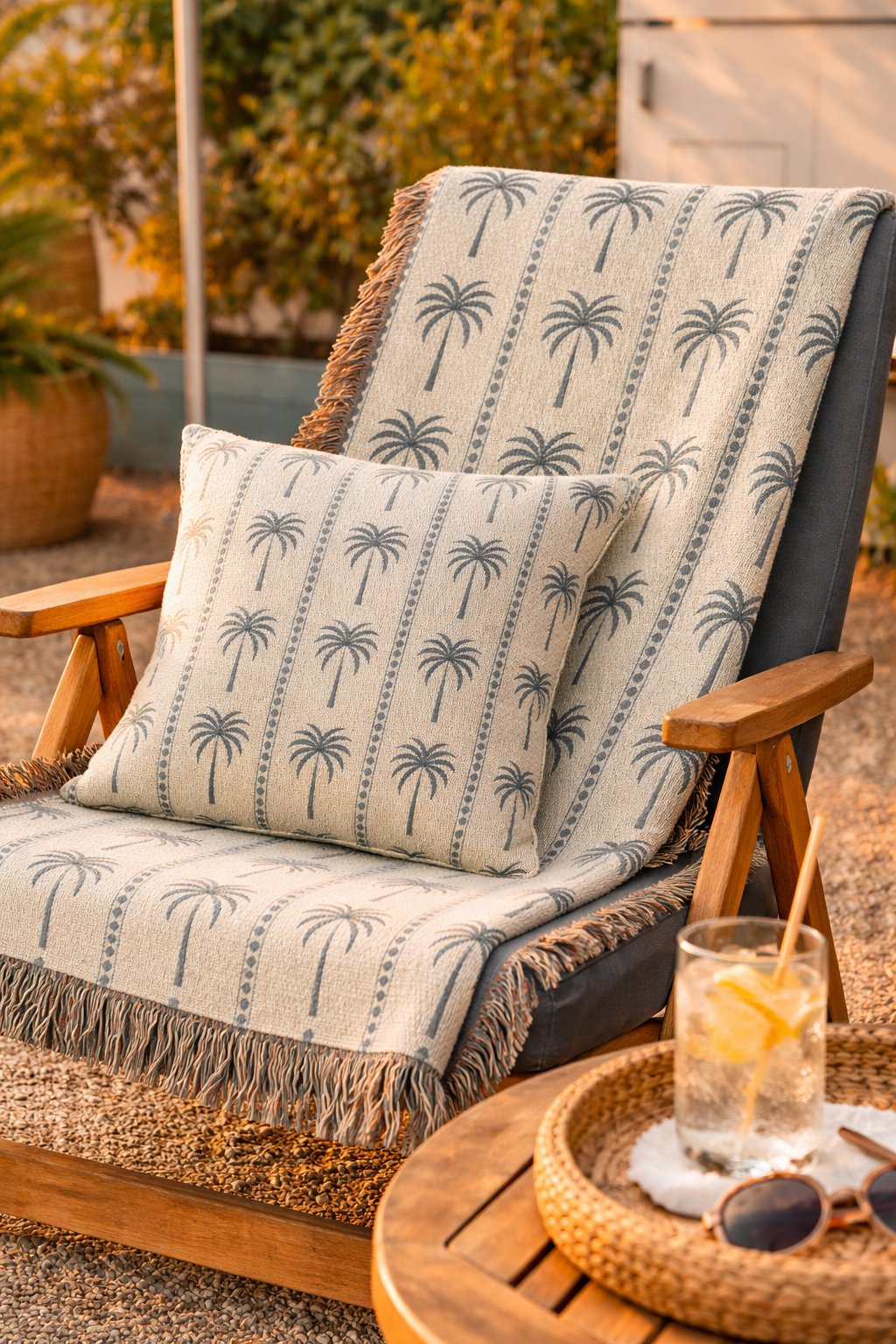 Palm Tree Woven Blanket