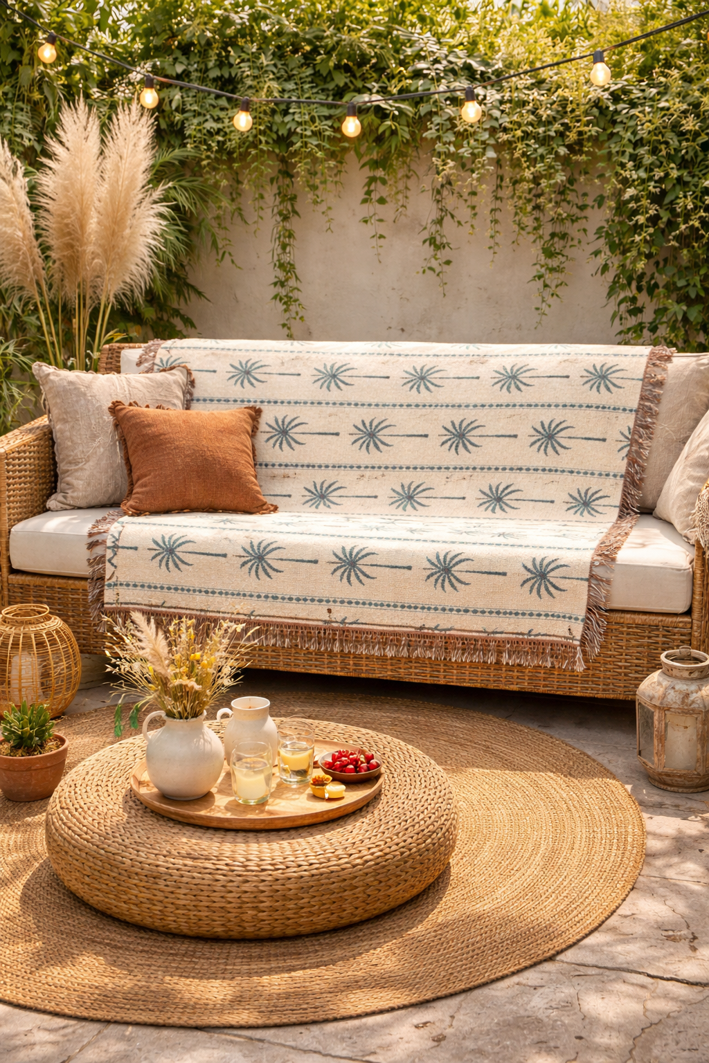 Palm Tree Woven Blanket