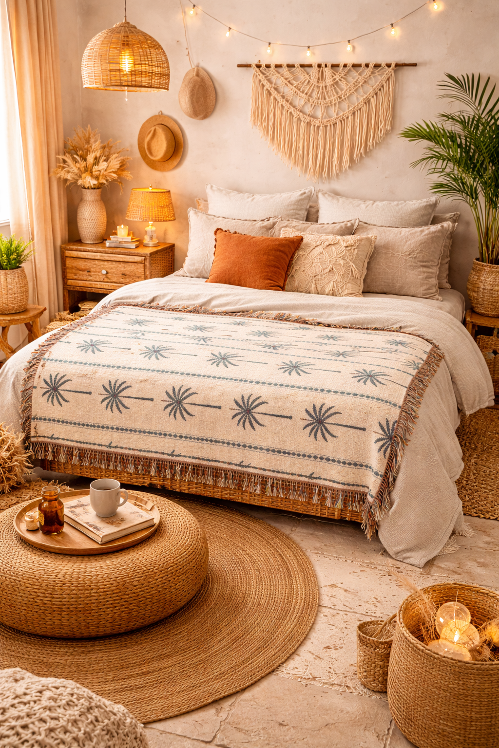 Palm Tree Woven Blanket