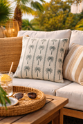 Palm Tree Woven Pillow