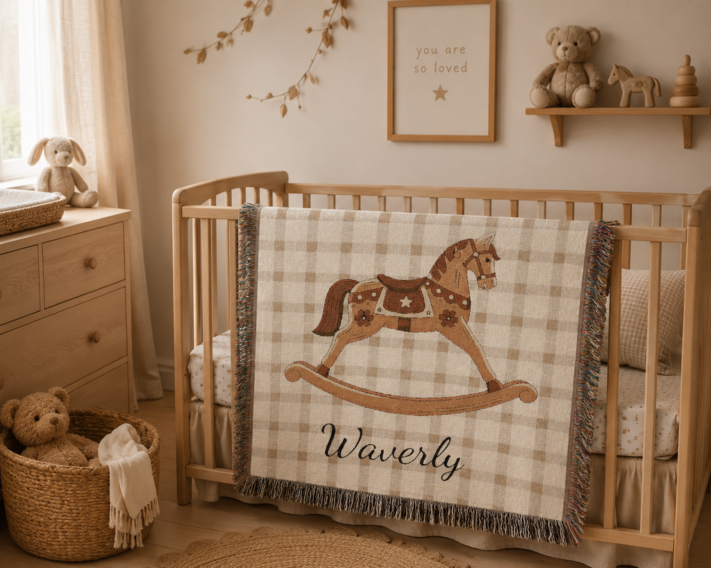 Personalized Baby Blanket Horse