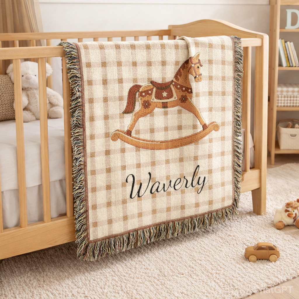 Personalized Baby Blanket Horse