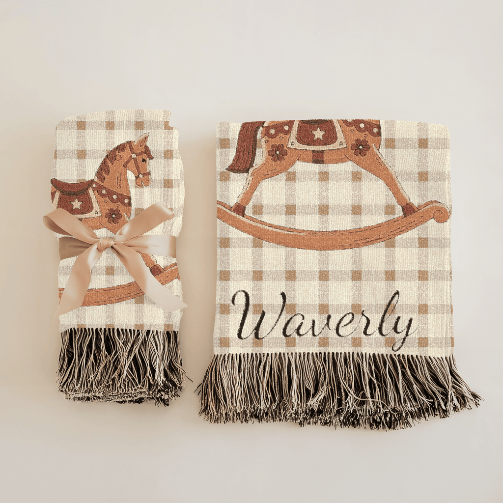 Personalized Baby Blanket Horse