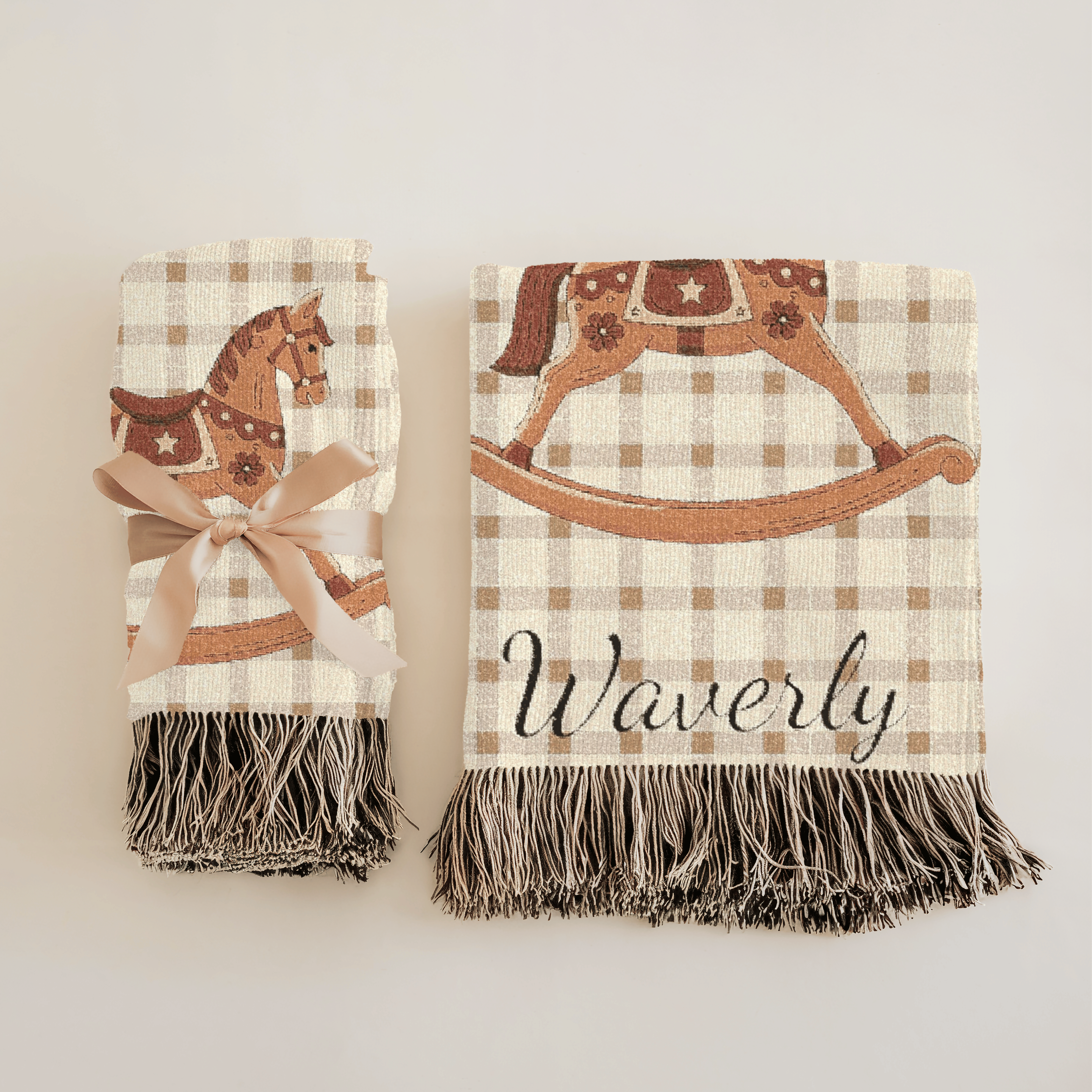 Personalized Baby Blanket Horse
