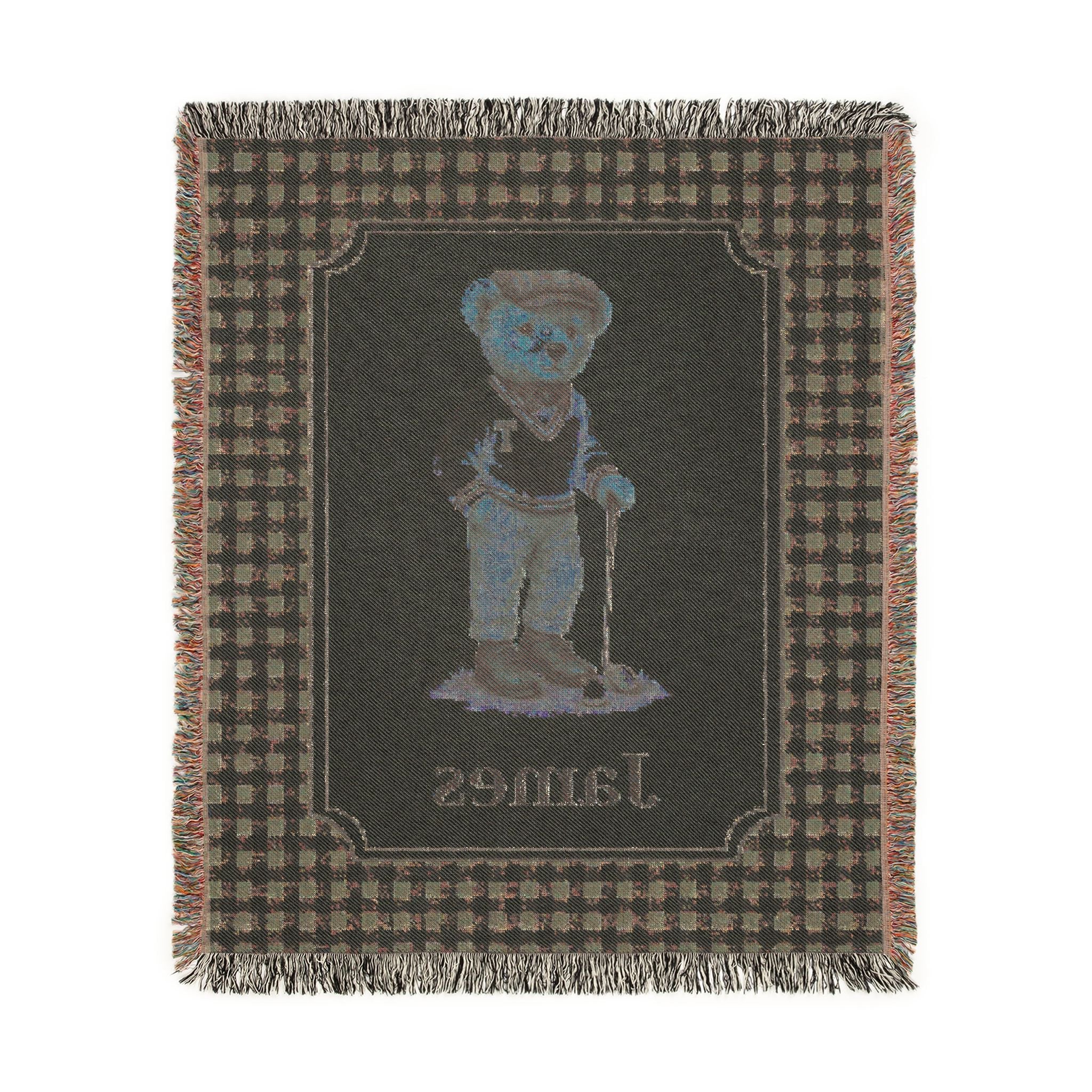 Personalized Woven Baby Blanket Bear