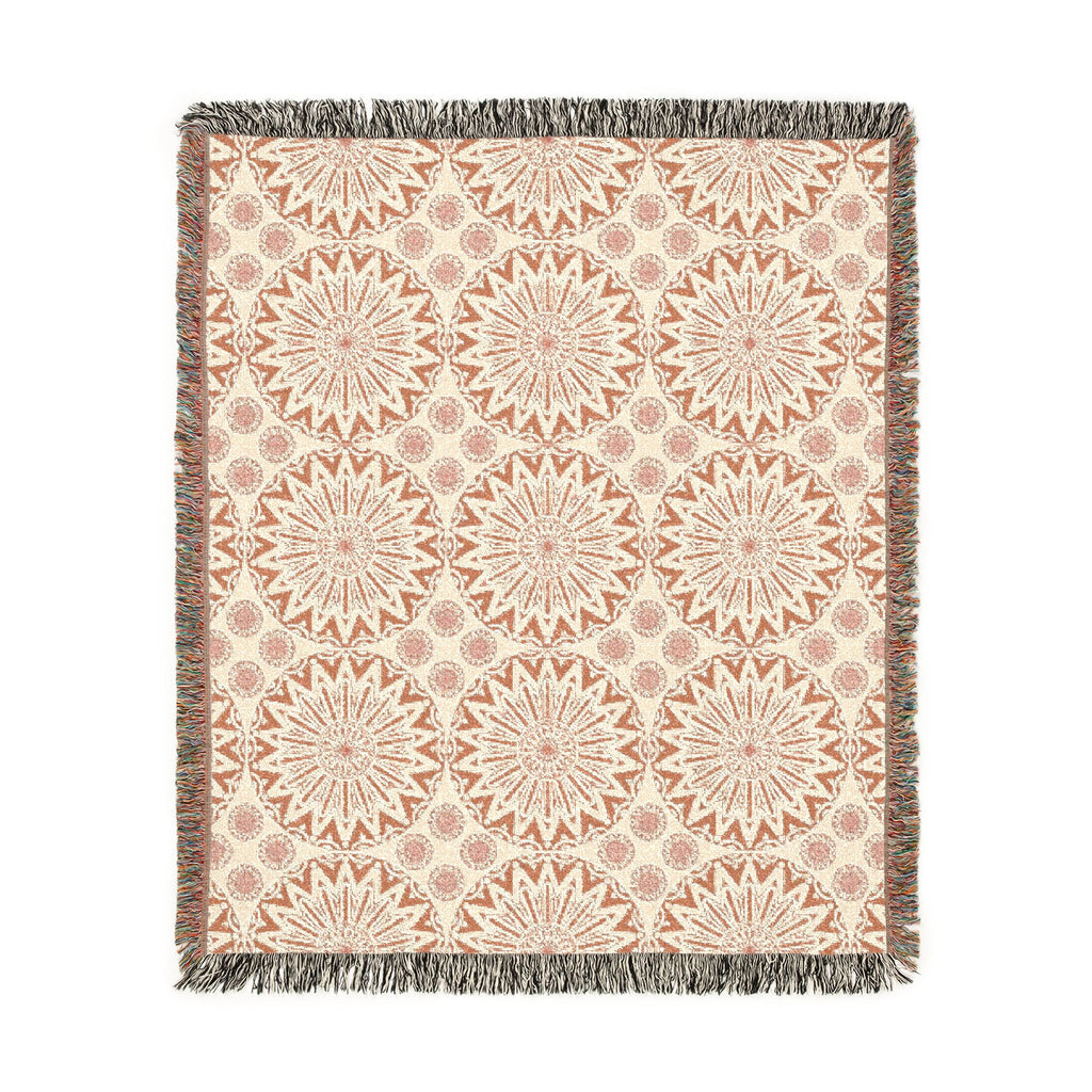 Boho Mandala Woven Blanket Beige