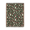 Fall Woven Blanket Mushroom Green - front view