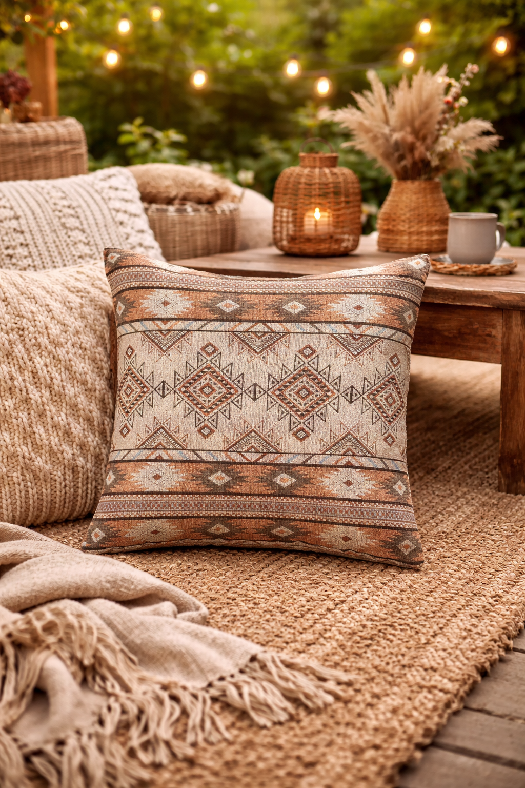 Boho Aztec Woven Pillow - photo 3