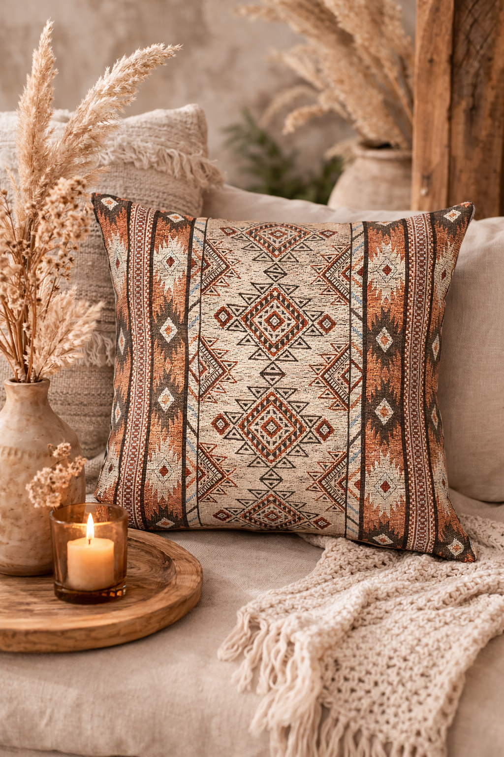 Boho Aztec Woven Pillow - photo 4