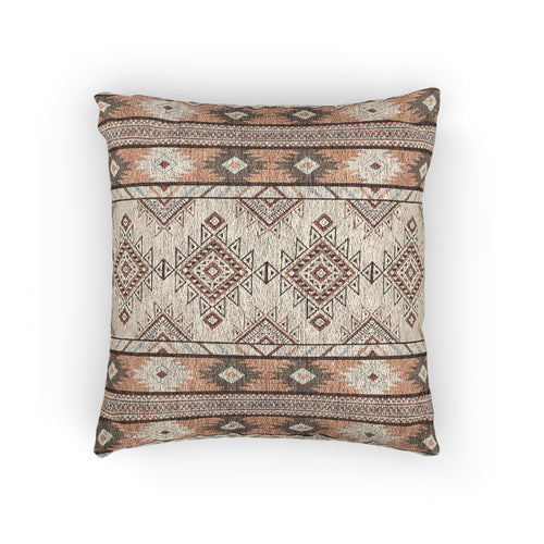 Boho Aztec Woven Pillow - front view