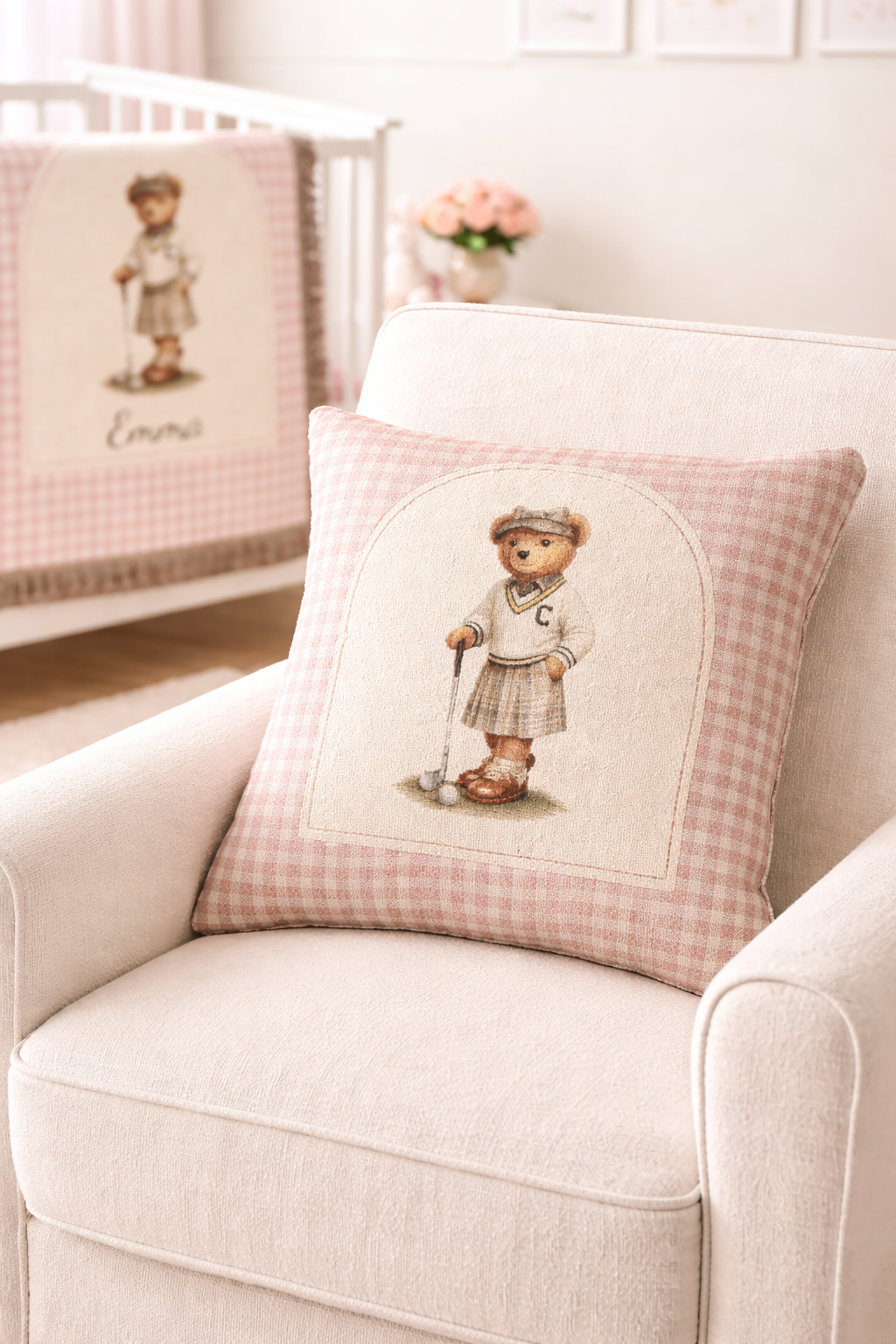 Teddy Bear Woven Baby Pillow - photo 4