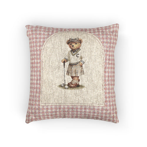 Teddy Bear Woven Baby Pillow - front view