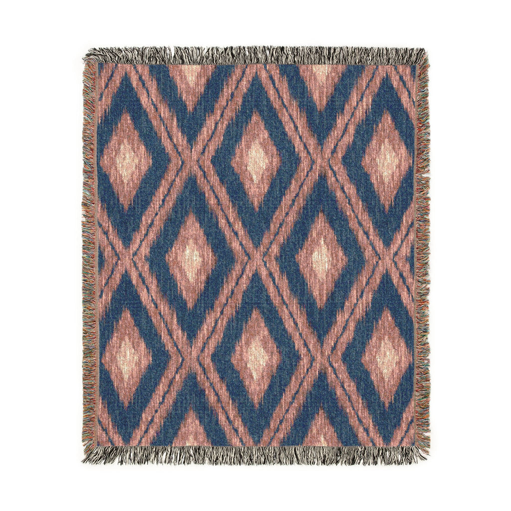 Boho Aztec Woven Blanket (v2) - front view