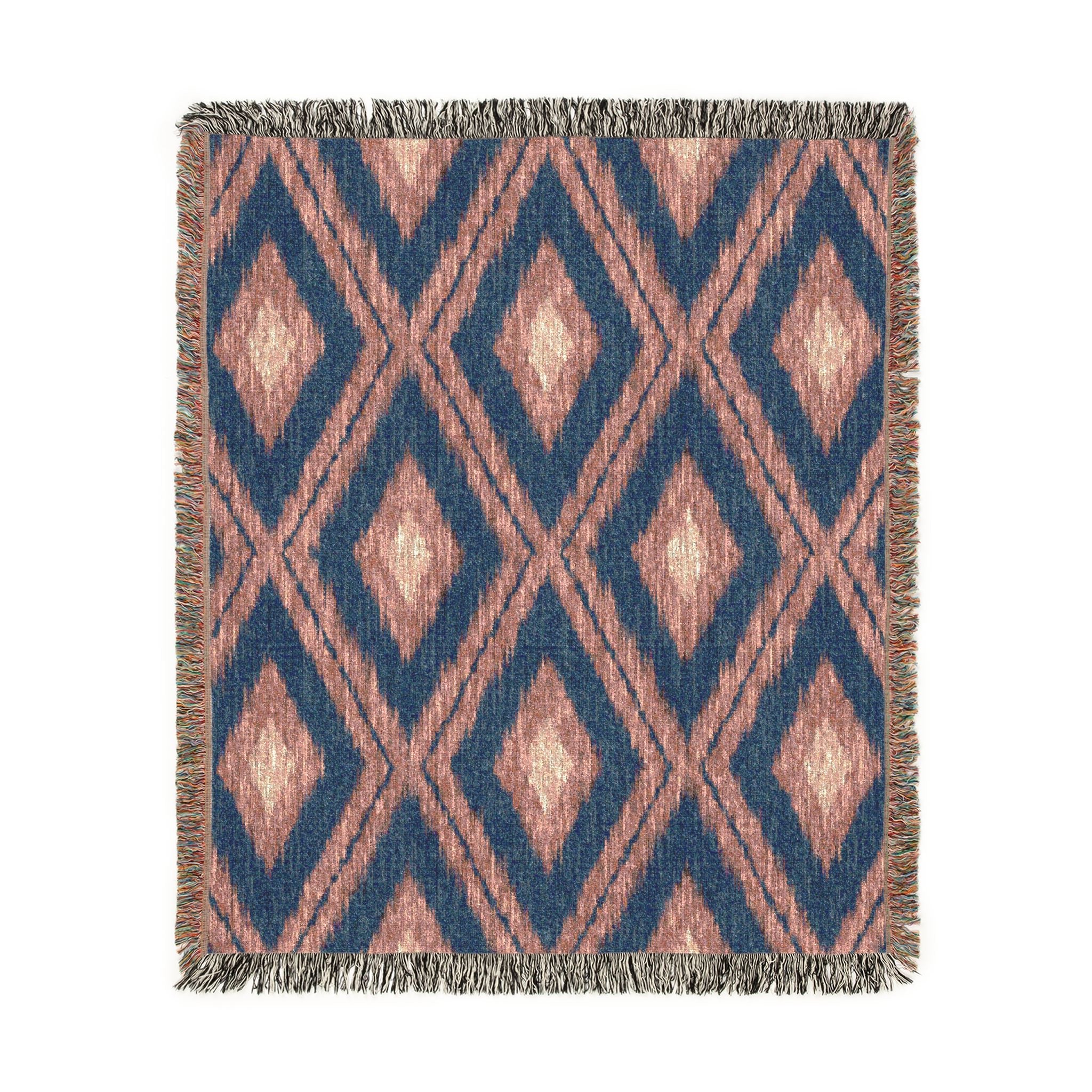 Boho Aztec Woven Blanket (v2) - front view