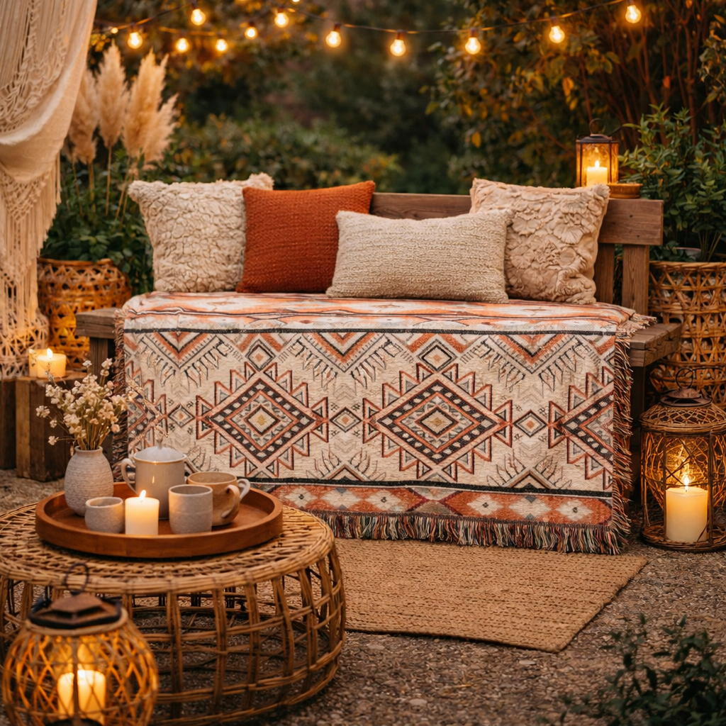 Boho Aztec Woven Blanket - photo 3