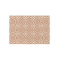 Boho Mandala outdoor rug in beige and terracotta with a repeating mandala pattern, shown flat