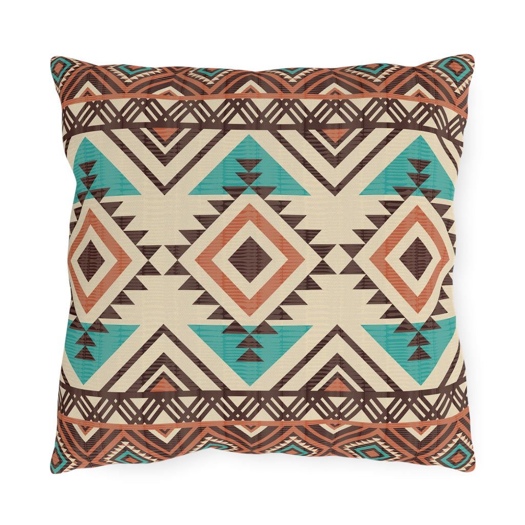 Boho Mexican Outdoor Pillow - front view