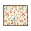 Boho Sun Moon Woven Blanket - front view