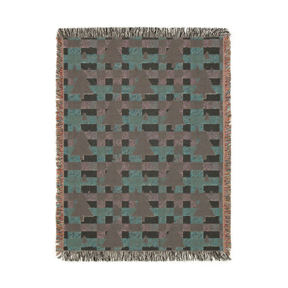 Back side of the woven blanket, showing the reverse weave pattern