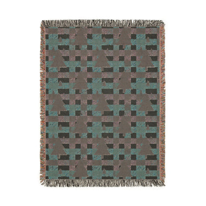 Back side of the woven blanket, showing the reverse weave pattern