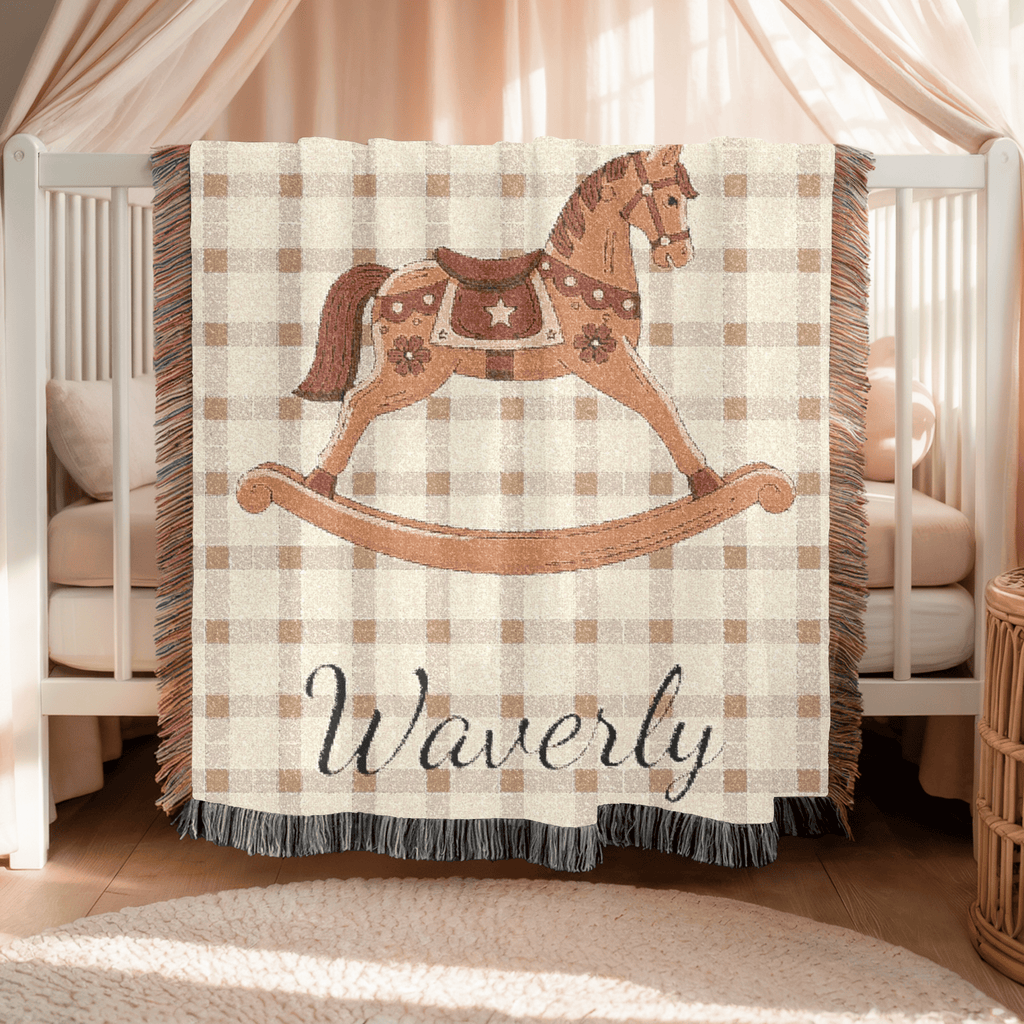 Personalized Baby Blanket Horse
