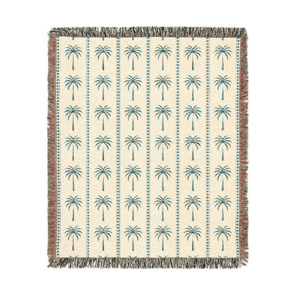 Palm Tree Woven Blanket - front view