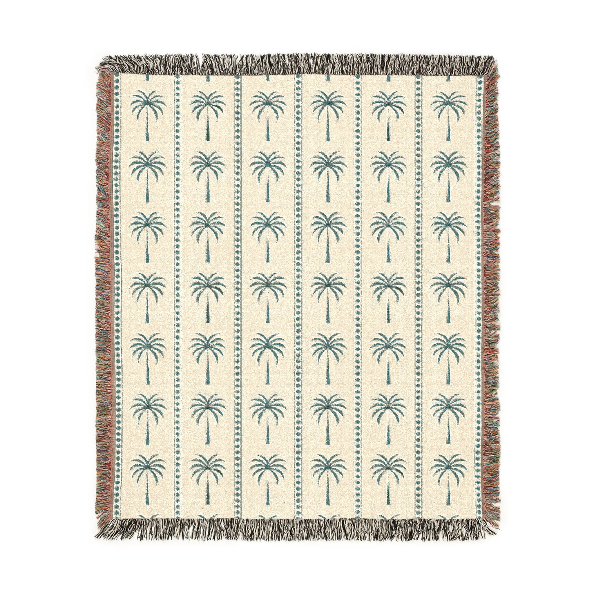 Palm Tree Woven Blanket - front view