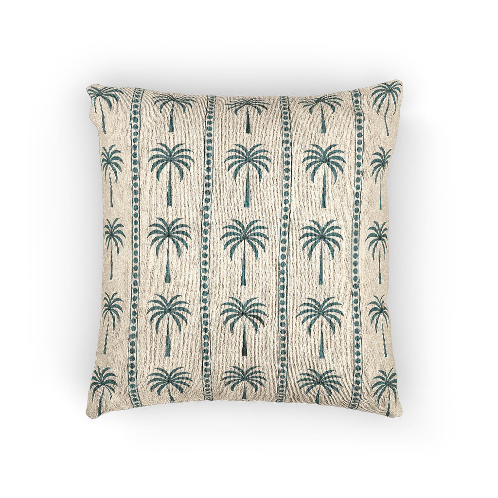 Palm Tree Woven Pillow - front view