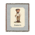 Personalized Woven Baby Blanket Bear (2) - front view