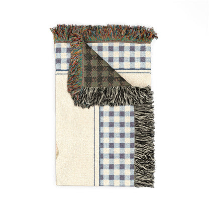 Folded personalized bear golf baby blanket showing the fringed edge and the reverse side