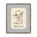 Personalized Baby Blanket Cowboy - front view