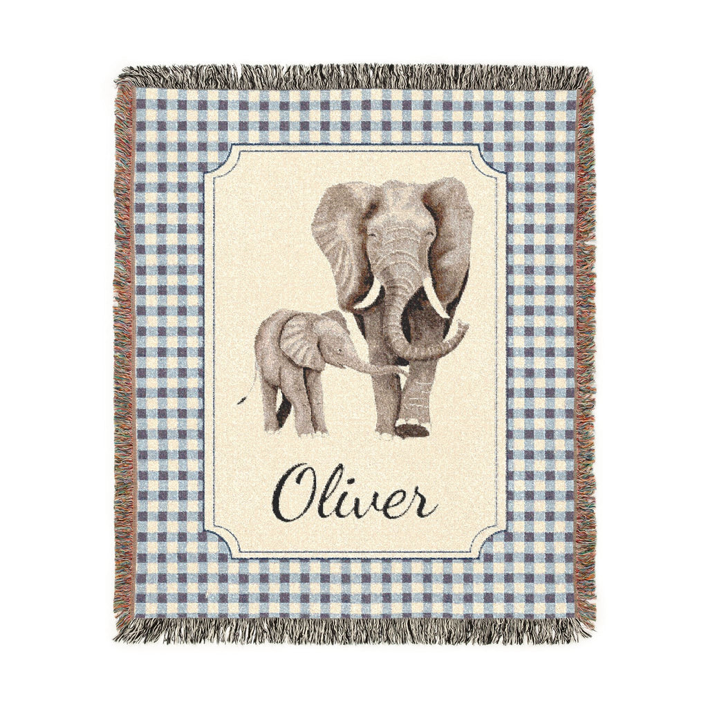 Personalized Baby Blanket Elephant - front view