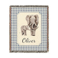 Personalized Baby Blanket Elephant - front view