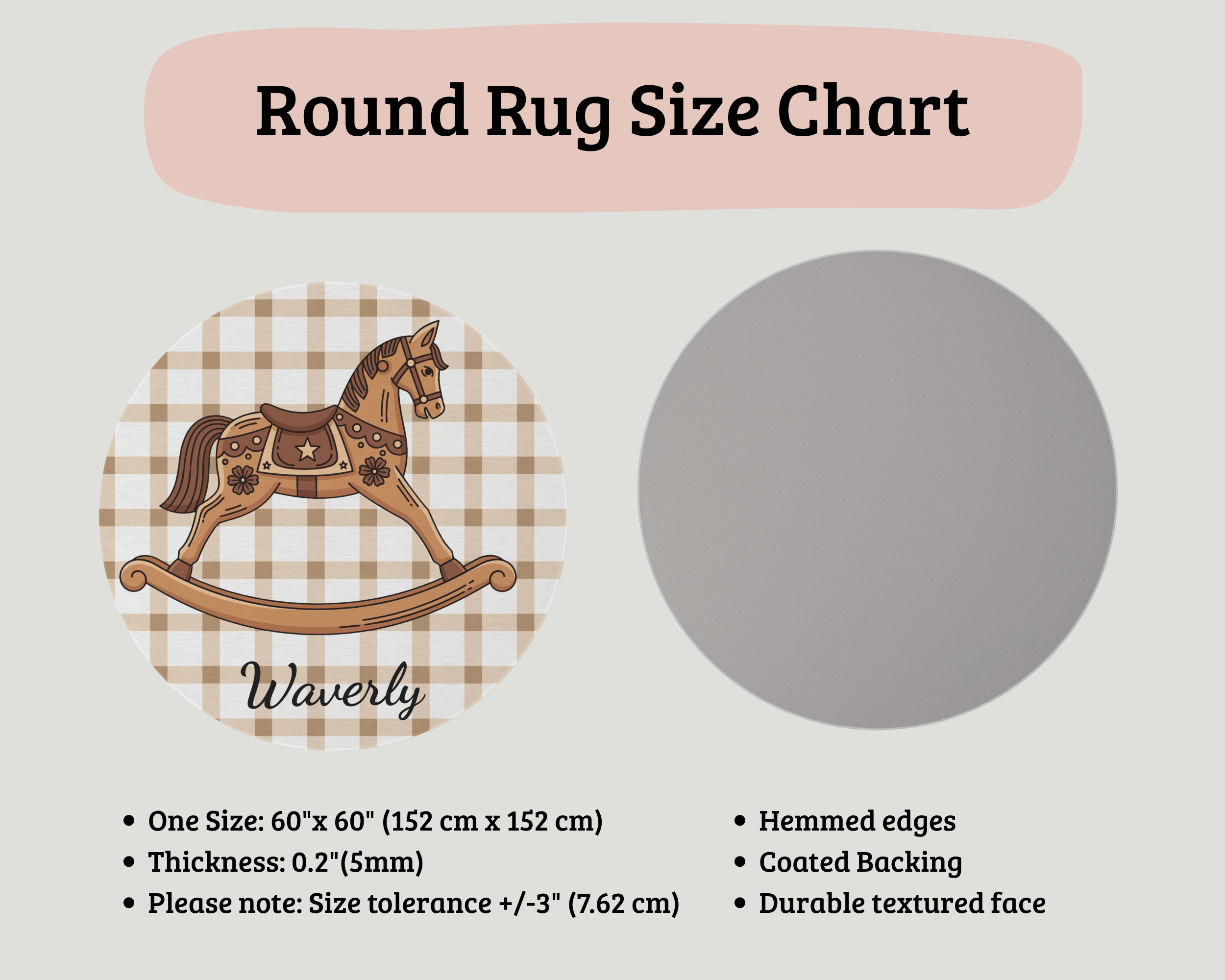 Personalized Round Rug Horse - photo 7