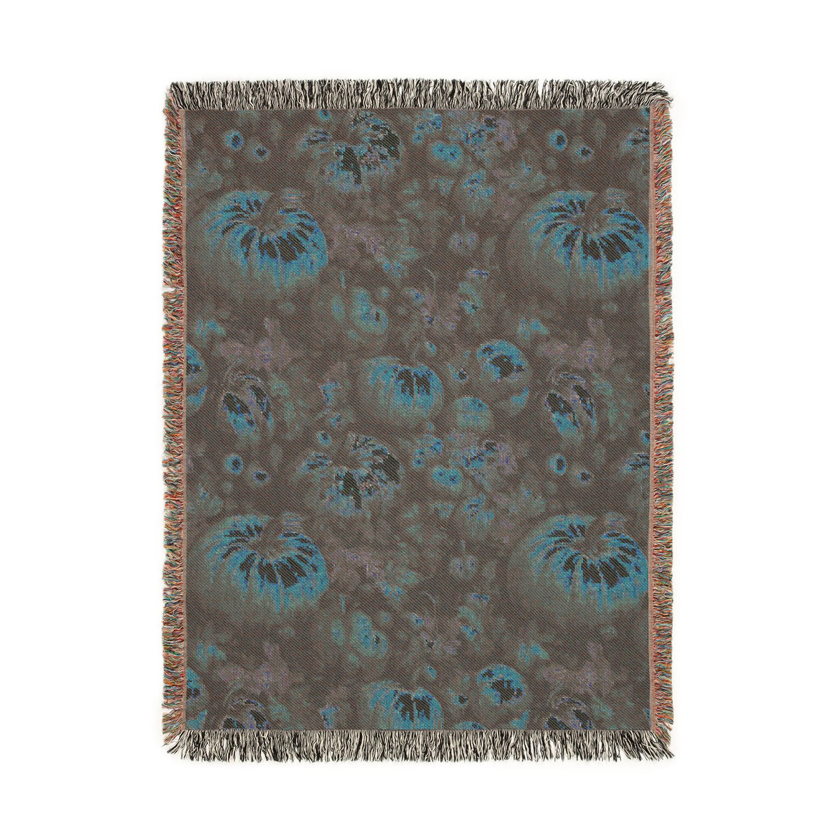 Pumpkin Harvest woven blanket, reverse side weave pattern
