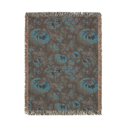 Pumpkin Harvest woven blanket, reverse side weave pattern