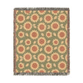 Retro Flower Woven Blanket - front view
